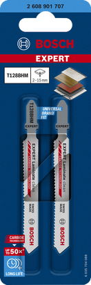 Hojas de sierra de calar Bosch EXPERT Laminate Clean T128BHM para laminado.