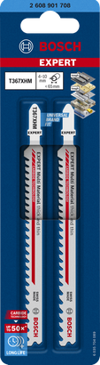 Hojas de sierra de calar de carburo Bosch EXPERT Multi Material T367XHM, paquete de 2.