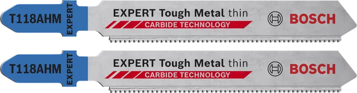 Hojas de sierra de calar Bosch EXPERT Tough Metal delgadas T118AHM, dientes de carburo.