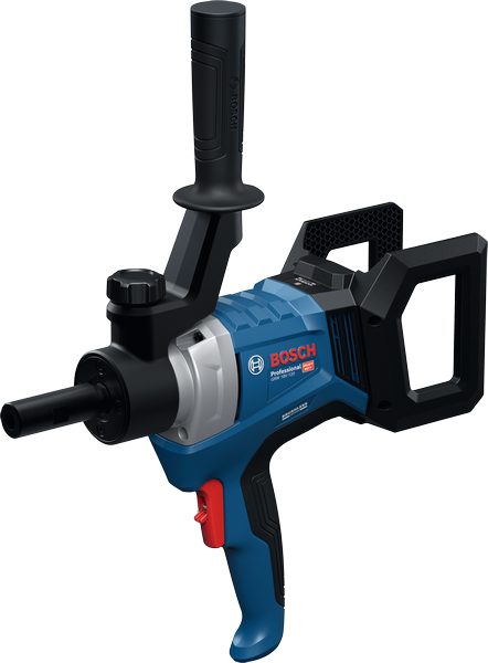 Batidora a batería Bosch GRW 18V-120 con asas ergonómicas.