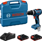 Taladro a batería Bosch GSB 18V-65 con maletín y baterías.