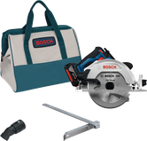 Juego de sierra circular Bosch GKS18V-68 con bolsa de transporte.