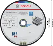 Disco de corte Bosch para acero inoxidable y metal, 230 x 1,9 x 22,23 mm.