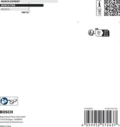 Almohadilla de lijado Bosch PRO mediana de 125 mm con 8 agujeros.