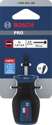 Destornillador Bosch PRO Stubby SL 1,0 x 4,5 x 25 mm.