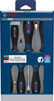 Juego de desatornilladores PRO PZ/SL, 6 piezas