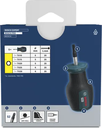 Juego de desatornilladores PRO Stubby Torx, 5 piezas