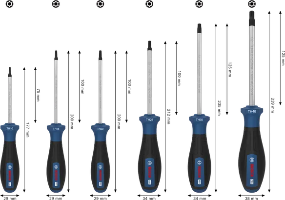 Juego de atornilladores PRO Torx Security, 6 piezas