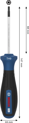 Destornillador Bosch PRO TH9 x 60 mm con mango ergonómico.