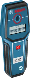 Bosch GMS 100 M detektor, maksimaalne tuvastussügavus 100 mm.