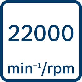 Tühikäigupöörded 22 000 min-1/rpm 