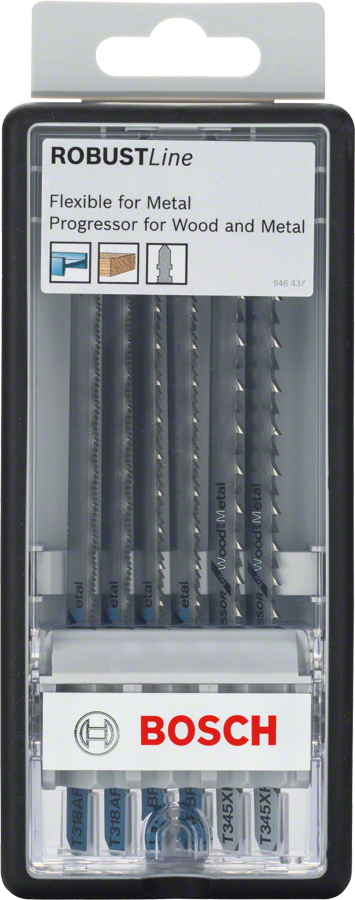 Bosch 6-osaline Robust Line tikksae terade komplekt metalli ja puidu jaoks.
