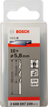 Bosch HSS-R 5,8 mm puuriterad.