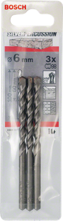 Bosch 6 mm betoonipuurid, 3 tk pakis.