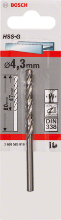Bosch 4,3 mm HSS-G metallipuur.