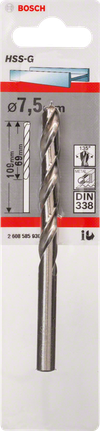 Bosch 7,5 mm HSS-G metallipuur.
