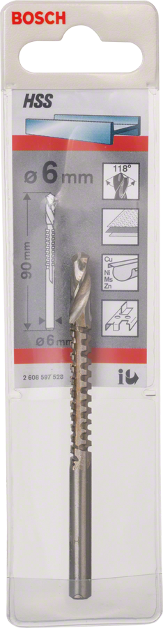 Bosch HSS-freespuur 6 mm täpseks puurimiseks.