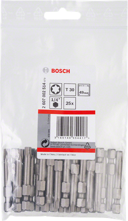 Bosch T30 kruvikeerajaotsad, 25 tk pakis tähtkruvide jaoks.