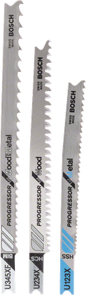 Bosch 3-osaline Progressor U-sabaga tikksae terade komplekt puidu ja metalli jaoks.