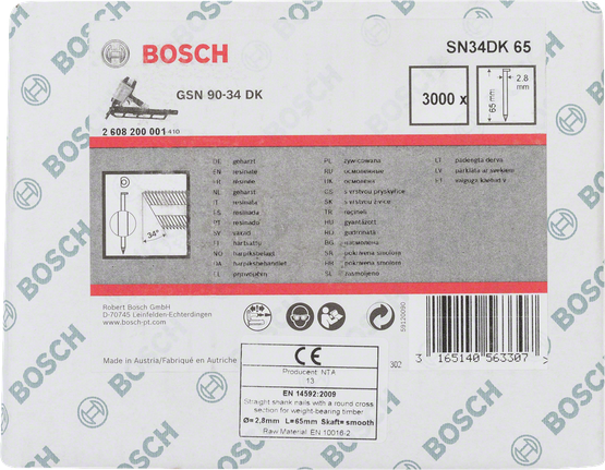 Bosch GSN 90-34 DK sirge varrega naelad 65 mm puidule.