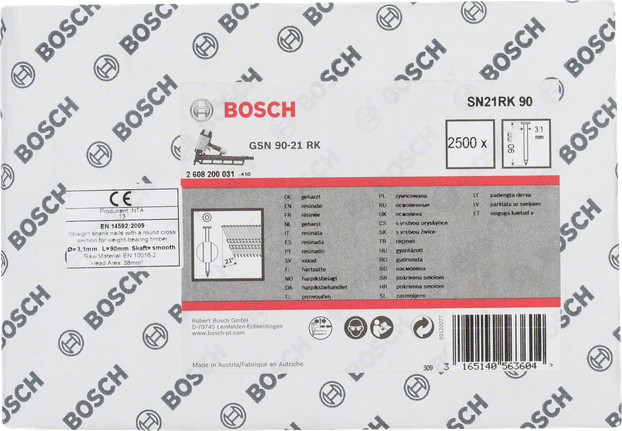 Bosch GSN 90-21 RK naelakarp, 3,1 mm sileda varrega.