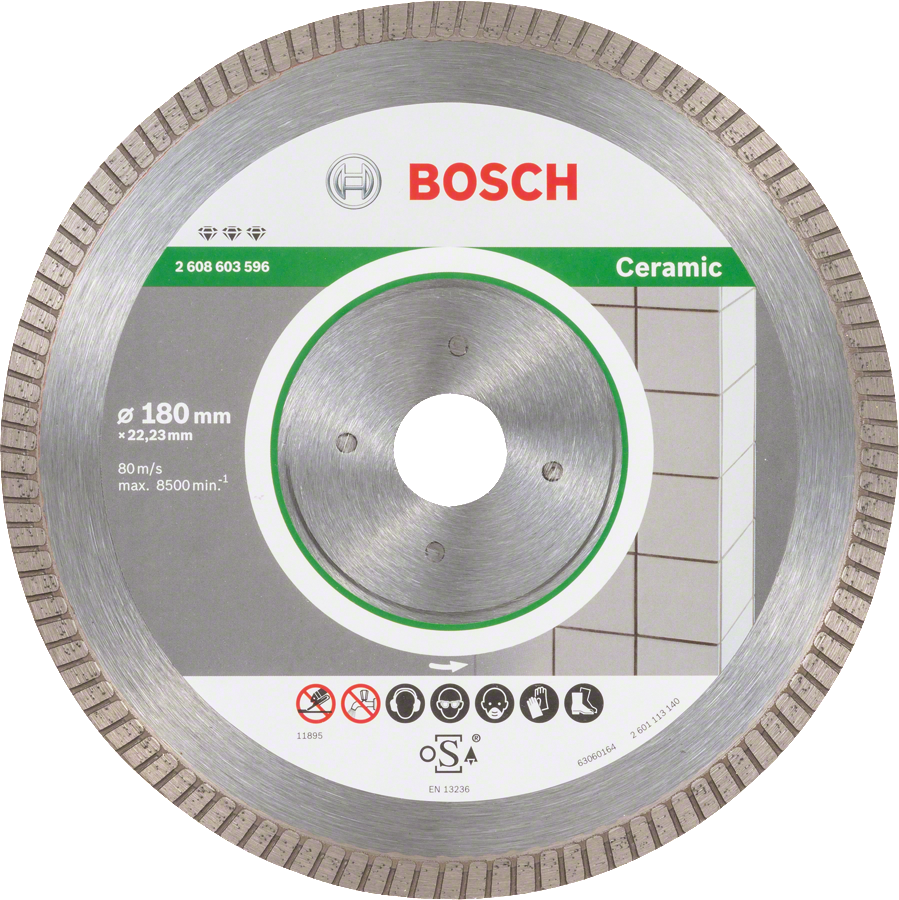 Bosch teemantlõikeketas keraamilisele eriti puhtale turbole.