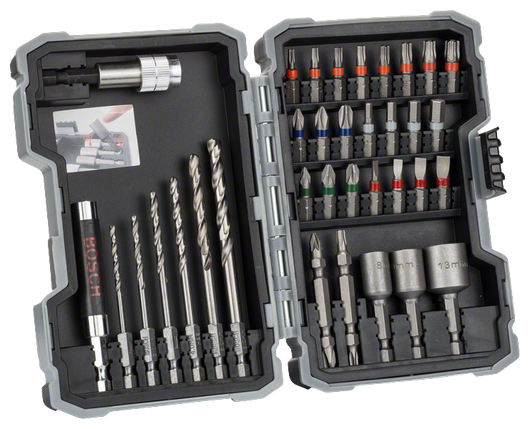 Bosch 35-osaline HSS-G puuride ja kruvikeerajate komplekt.