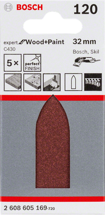 Bosch C430 120-teraline lihvleht, 32 mm pakk.