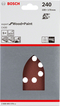 Bosch 5-osalised C430 lihvpaberid 100 × 170 mm.
