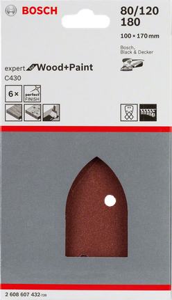 Bosch C430 6-osaline lihvpaberite komplekt.