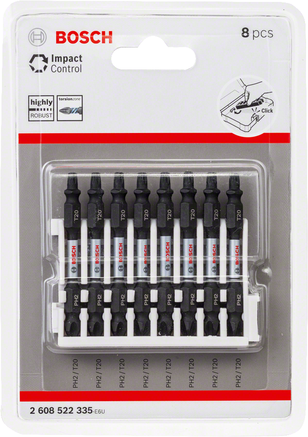 Bosch Impact Control kruvikeerajaotsakute komplekt 8-osaline.