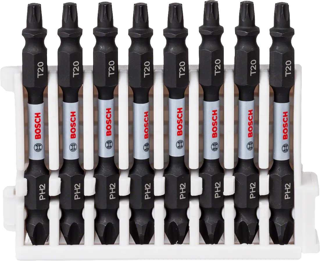 Bosch löögikontrolliga kruvikeeraja bitid, 8-osaline pakk PH2 T20 65mm.