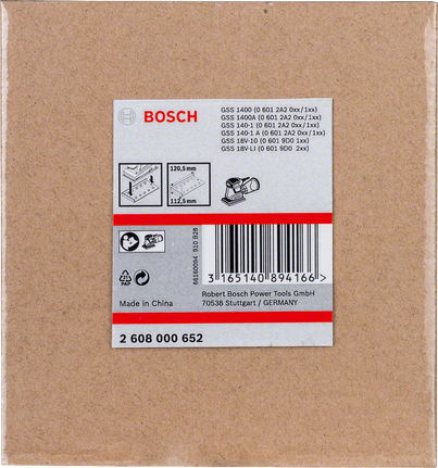 Bosch auguraua tarvikute pakend.