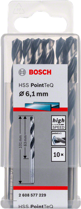Bosch HSS PointTeQ 6,1 mm puuriterade komplekt.