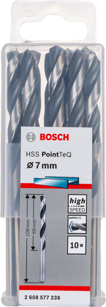 Bosch HSS PointTeQ 7 mm keerdpuuriterade komplekt.