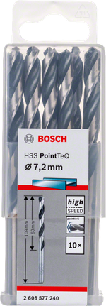 Bosch HSS PointTeQ 7,2 mm puuriterade komplekt.