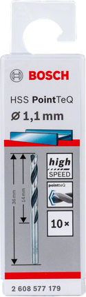 Bosch HSS PointTeQ 1,1 mm puuritera kiireks metallipuurimiseks.