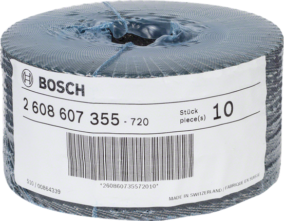 Bosch 10-osaline lihvrullide komplekt abrasiivseteks töödeks.