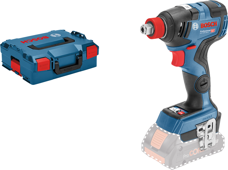 Bosch GDX 18V-200 C akuga löökkruvikeeraja koos kohvriga.