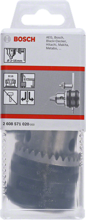 Bosch 3/8″ puuripadruni pakend.