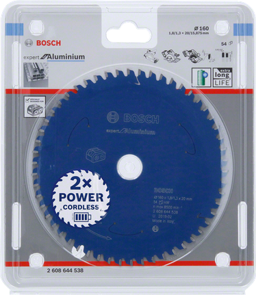 Bosch alumiiniumist ringsae tera 160×1,8/1,3×20 T54.