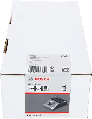 Bosch GAL 12V-40 akulaadija pakend.