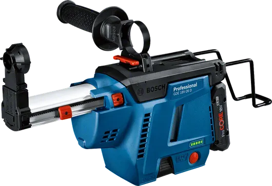 Bosch GDE 18V-26 D integreeritud tolmuimeja puuridele.