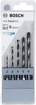 Bosch 5-osaline HSS PointTeQ kuuskantpuuride komplekt 2-6 mm.