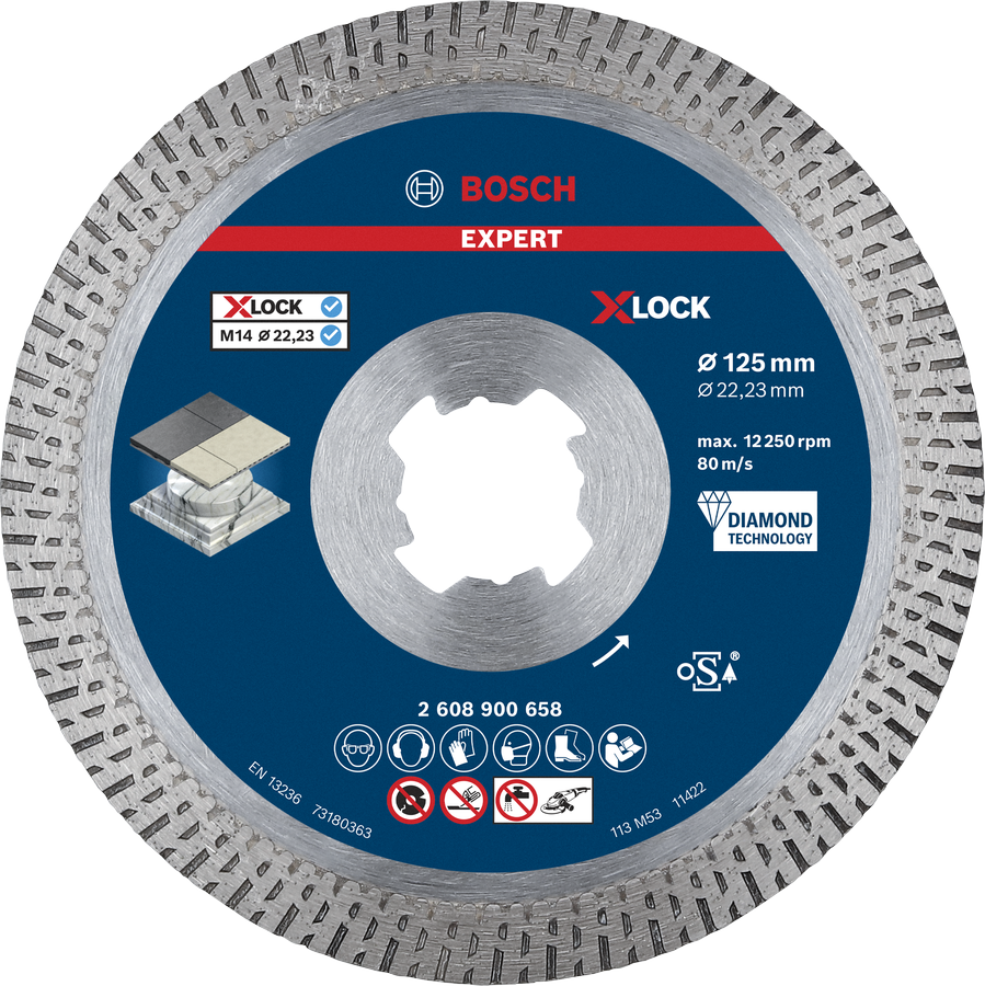 Bosch EXPERT kõvakeraamiline X-LOCK teemantlõikeketas 125 mm.