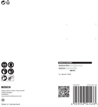 Bosch C470 125 mm 8-auguline liivapaber, tera suurus 80.