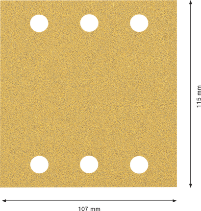 Bosch EXPERT C470 liivapaberileht 115x107mm, 6 auku.