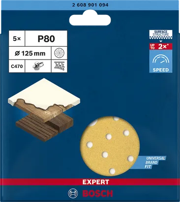 Bosch C470 125 mm P80 liivapaber 5 tk pakis.