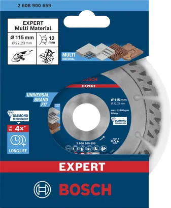 Bosch EXPERT MultiMaterial teemantlõikeketas 115×22,23×2,2×12 mm.