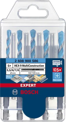 Bosch HEX-9 MultiConstruction puuriterade komplekt 5-osaline.